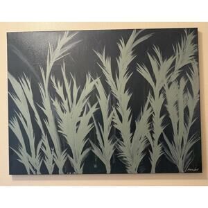 original abstract plants acrylic painting on canvas, Signed by Narajane, 24x16in